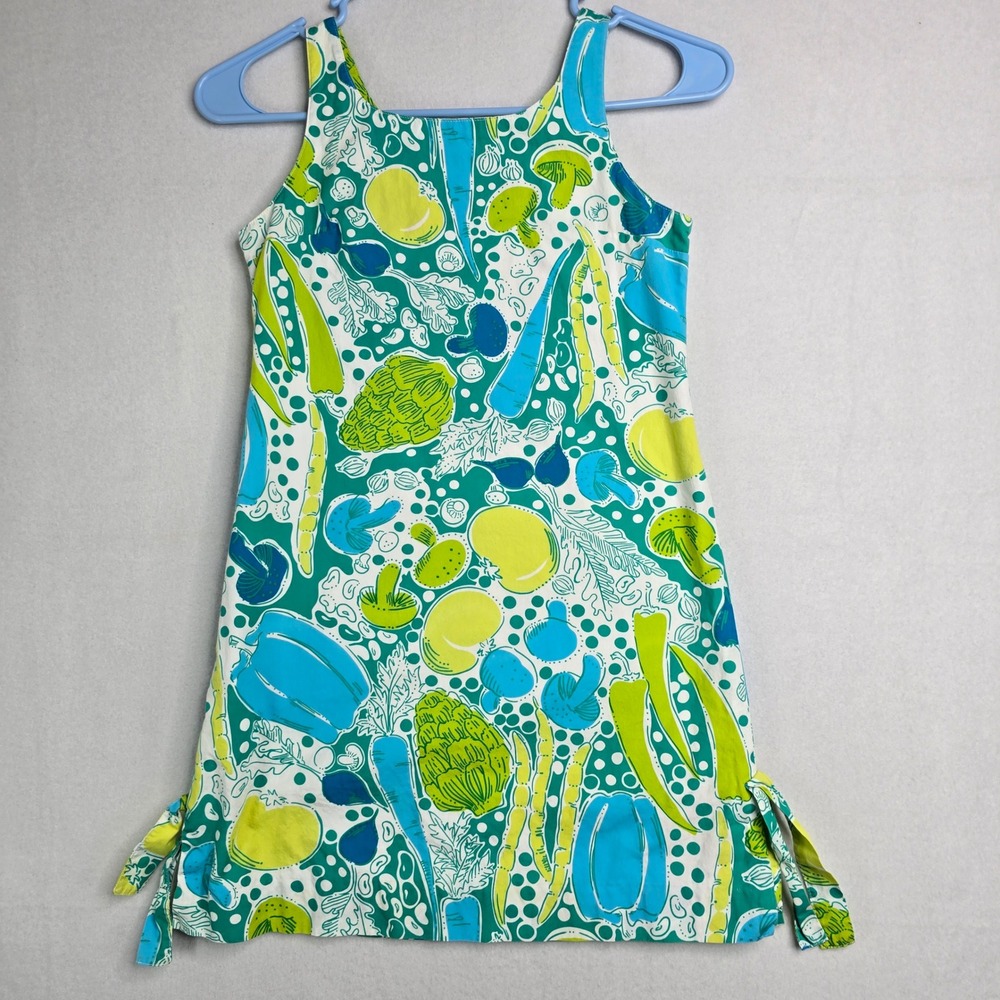 Lilly Pulitzer Kids Girl 10 Steamed Vegetable A Line Dress Sleeveless shift RARE